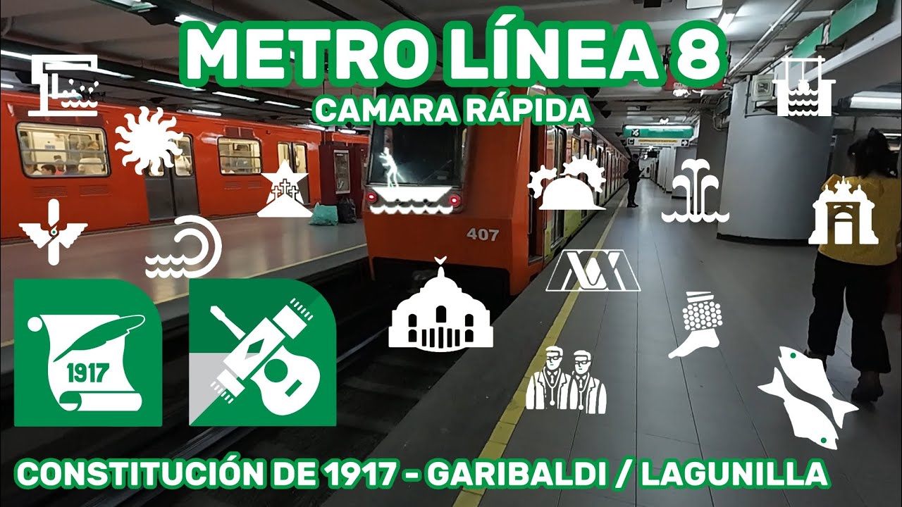 Recorriendo Metro linea 8 | Constitución de 1917 - Garibaldi / Lagunilla (Cámara rápida)