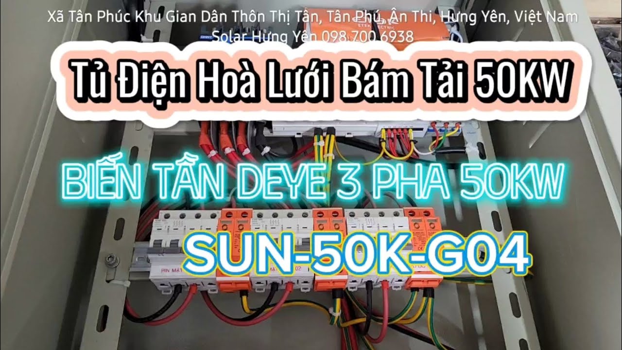 Combo 50KW khách hàng tự lắp DEYE SUN-50K-G04 Biến Tần Hoà Lưới Bám Tải 50KW 3 pha