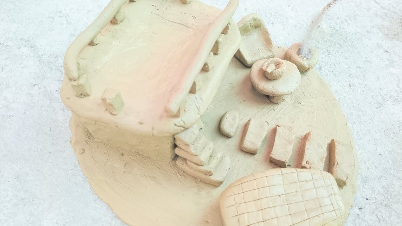 Making a beautiful house 🏡🏠// with pure clay  // handmade 