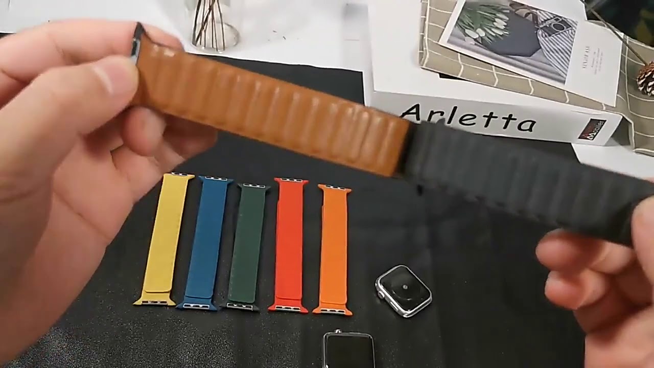 Silicone/Leather Magnetic Loop Band for Apple Watch