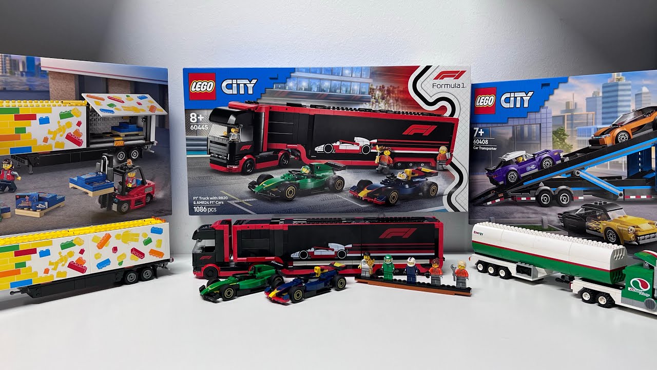 Lego City (60445) RB20 ve AMR24 F1 Arabalı F1 Kamyonu (inceleme/ karşılaştırma)