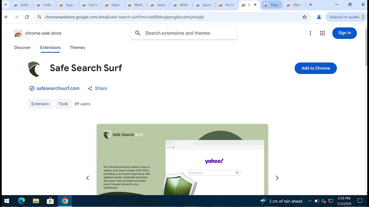 Удаление расширения Safe Search Surf, перехватывающего браузер.