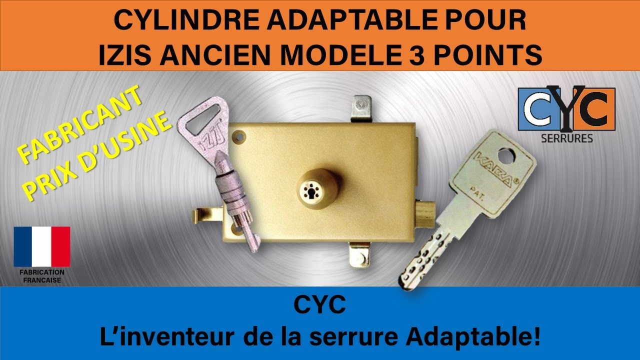 cl&eacute; KABA EXPERT sur serrure IZIS remplac&eacute;e par un cylindre adaptable CYC s&eacute;curis&eacute;