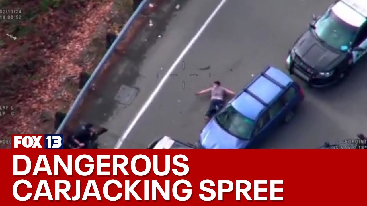 Aerial video shows dangerous carjacking spree, police pursuit in Washington