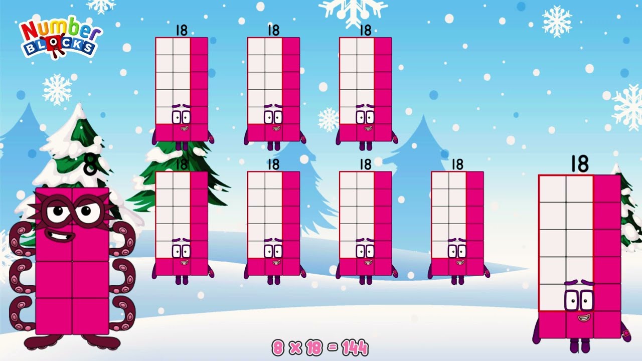 NUMBERBLOCKS 18 TIMES TABLE | MULTIPLICATION TABLE | LEARN TO COUNT @ColorArt_id