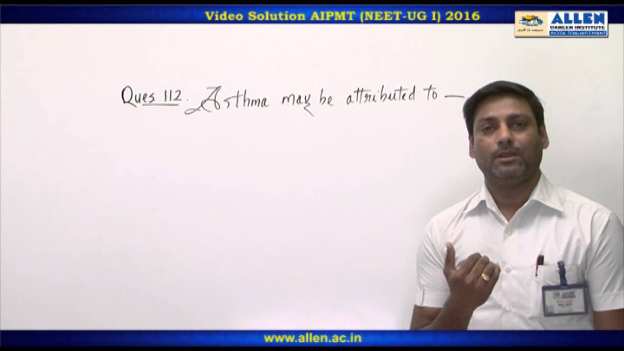 AIPMT 2016 Biology Solution &ndash; Q. 112,119 (Paper Code-P) NEET-UG 2016 Phase I