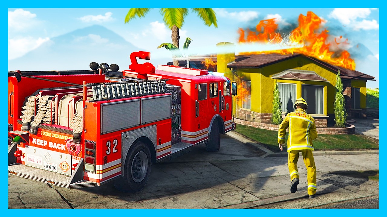 Ik ga 24 uur WERKEN als BRANDWEERMAN in GTA 5!