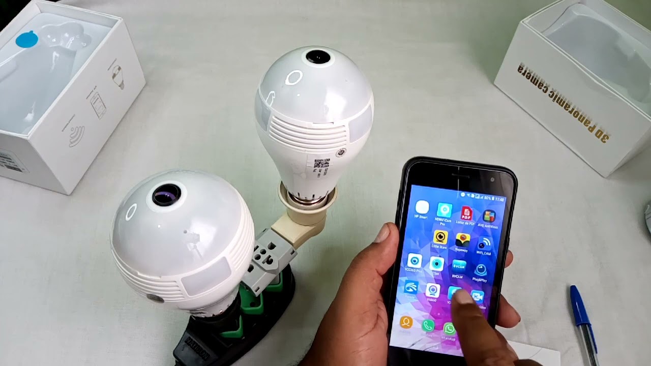 COMO CONFIGURAR E INTALAR DUAS LÂMPADAS CÂMERA ESPIÃ NO MESMO CELULAR APLICATIVO (V 380PRO)