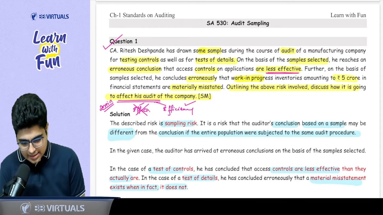 SA 530 Sampling Revision | CA Final Audit | CA Shubham Keswani (AIR 8)