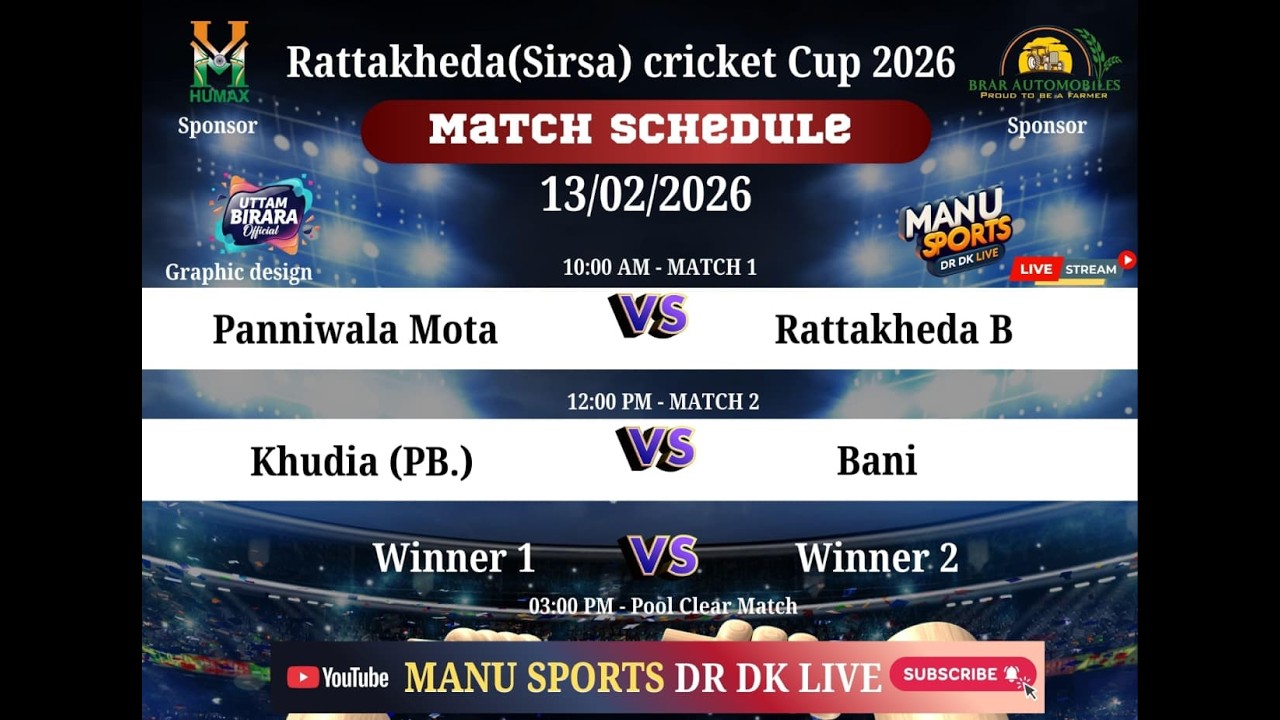⚫#live 🏏 Panniwal Mota 🆚 Jandwala Jattan  ||📍Rattakheda Cricket Cup 🏆2026 ||