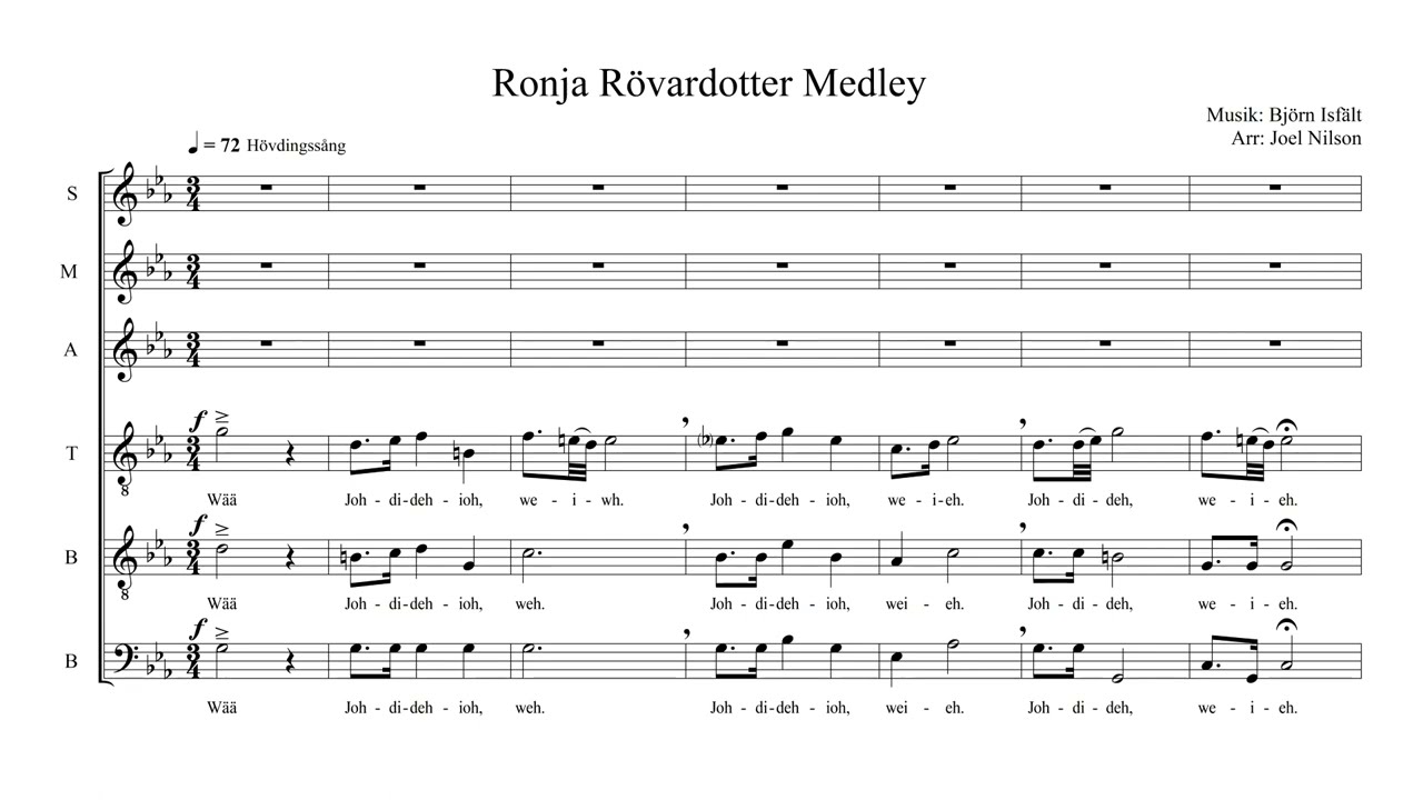 Ronja Rövardotter Medley - Sopran