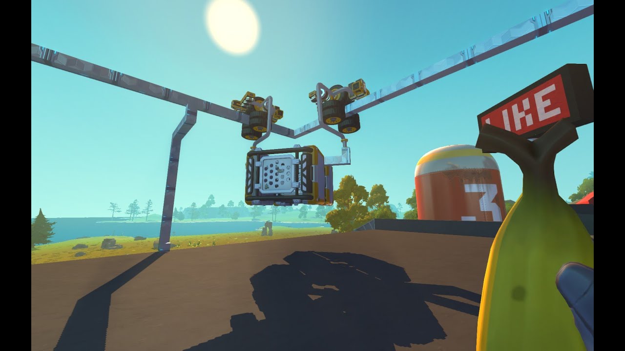 Scrap Mechanic Survival | HowToBuild - Monorail Wheel Engine for 90Degree Turns - Tutorial