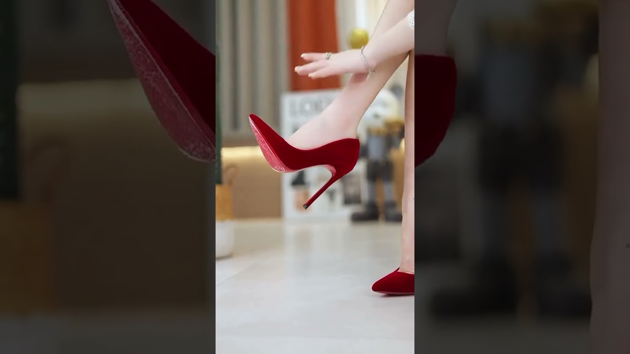 👠 Red High Heels Try-On | Trendy Stilettos for Party Nights #highheels