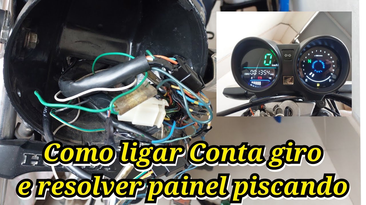 Como ligar Conta giro  do painel digital da titan 150, e resolver painel  piscando .