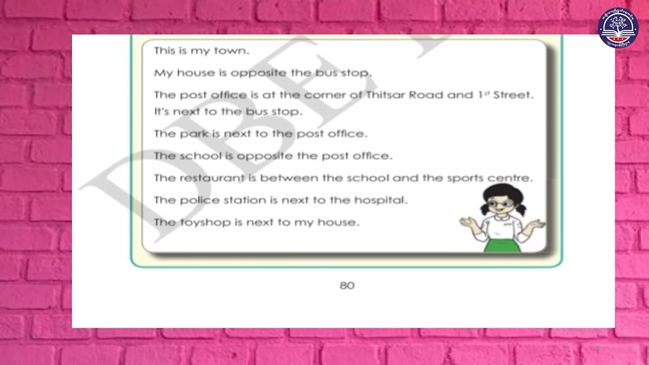 Grade 3 English, Unit (8) Around town,  Page (80 to 81) Part (7)