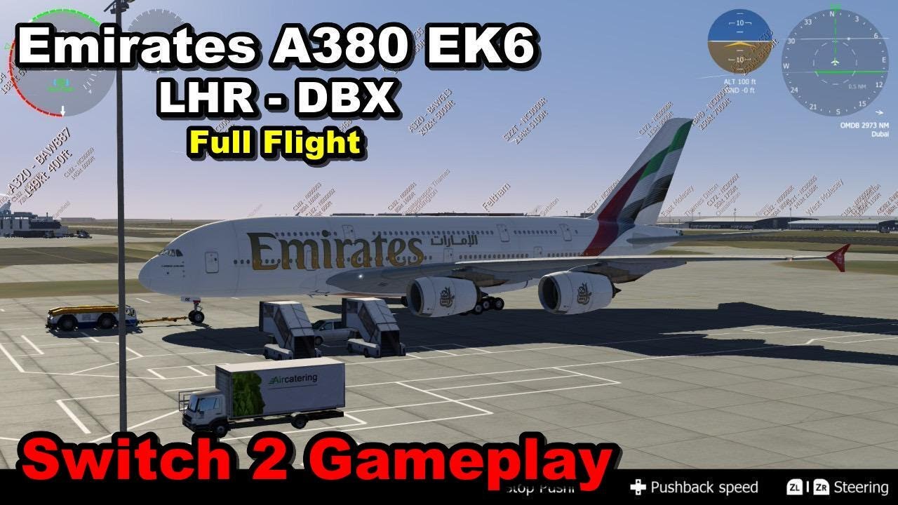 Emirates A380 LHR - DBX Full Flight - Switch 2 Gameplay - Aerofly FS Flight Simulator