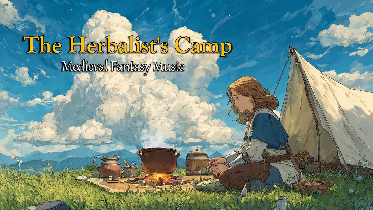 The Herbalist's Camp | 1 Hour | Calming Medieval Fantasy Soundscape | D&D | Relaxation & Daydreaming