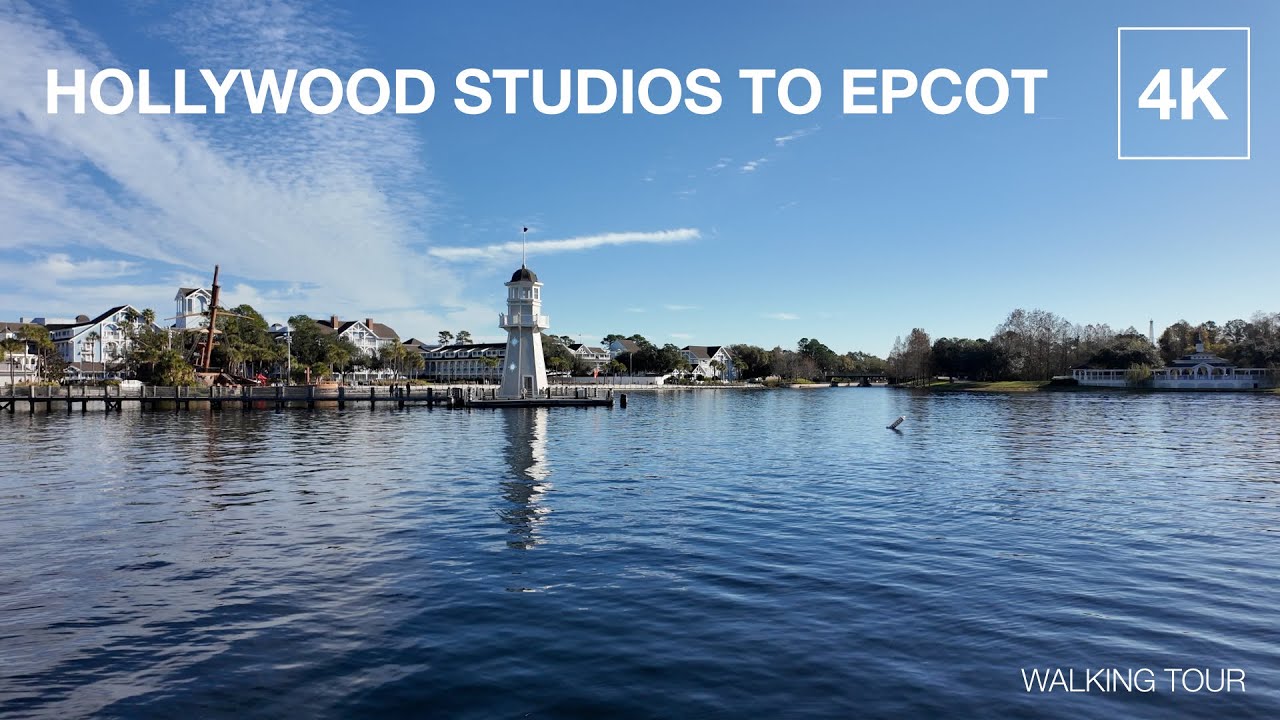 Morning Resort Walk Hollywood Studios to Epcot | 4K