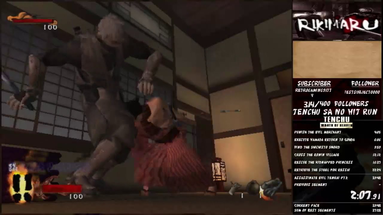 Tenchu Wrath of Heaven Rikimaru Glitchless Speedrun