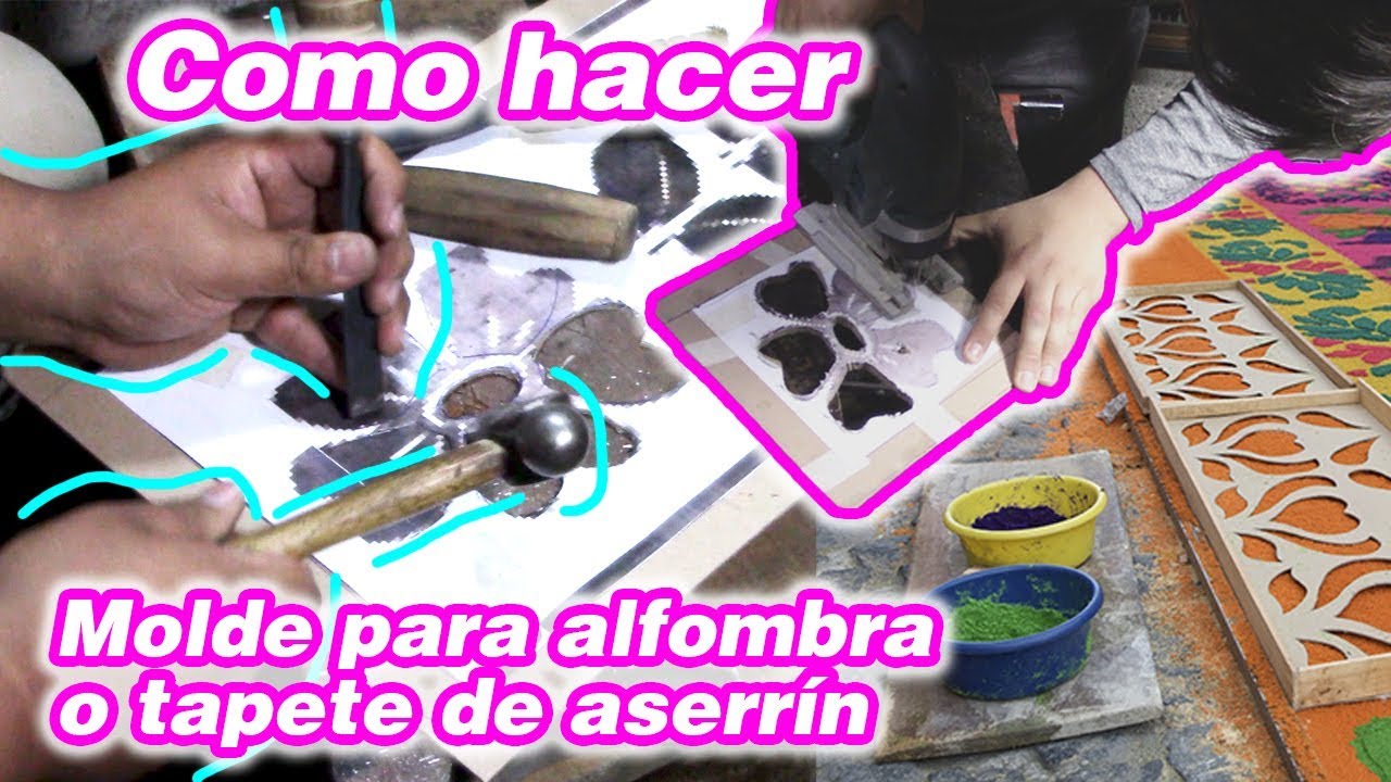 Molde para alfombra o tapete de aserrín |tutorial fácil y rápido