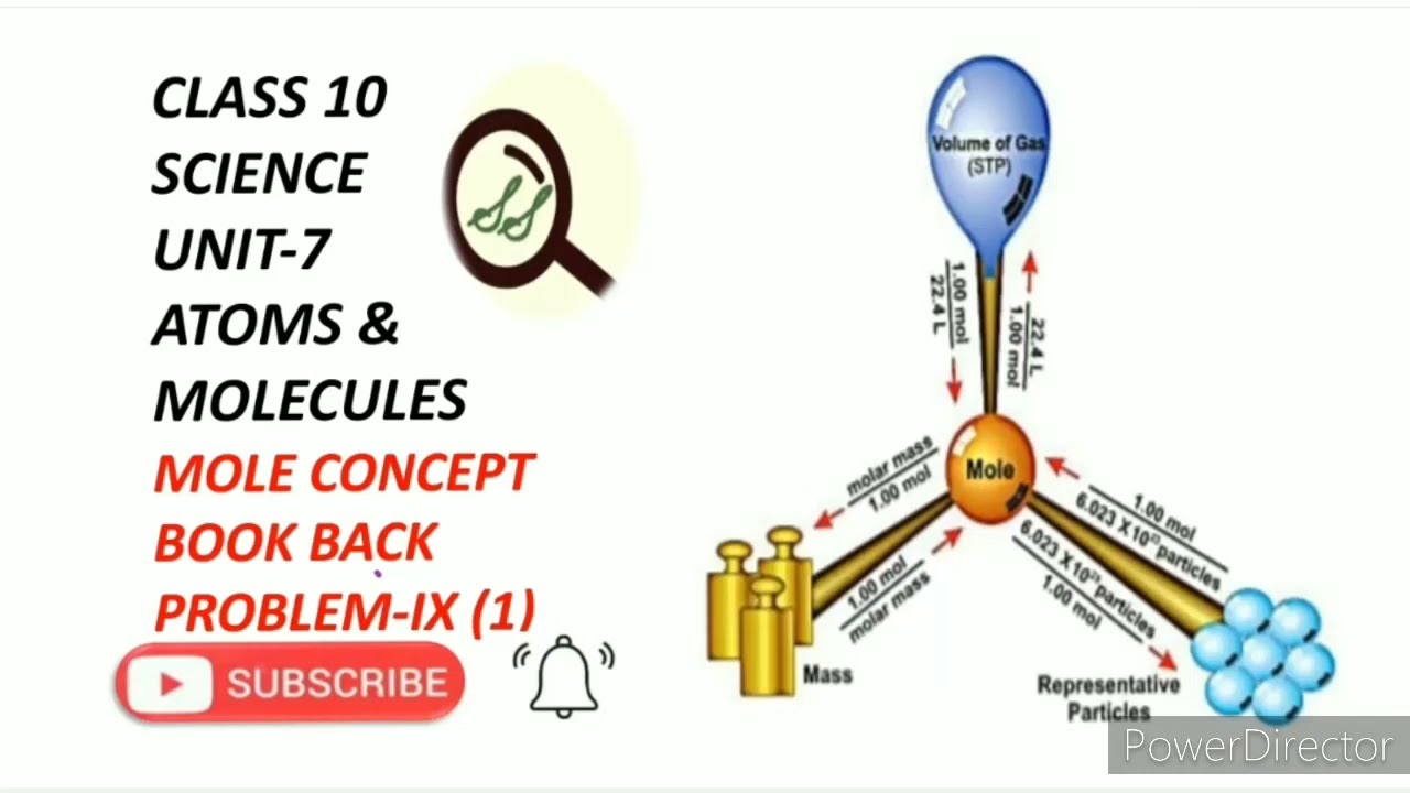 CLASS 10 SCIENCE UNIT-7 ATOMS AND MOLECULES BOOK BACK PROBLEM - IX (1)  CALCULATION OF MASS