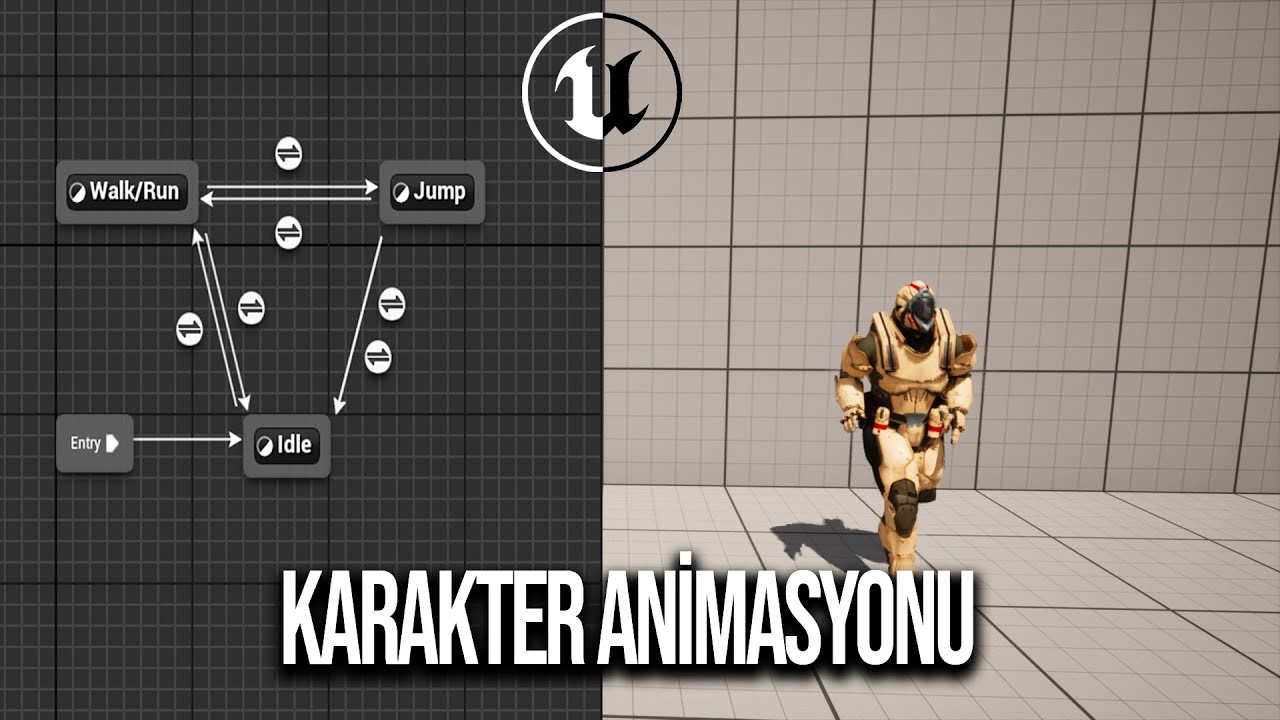 UNREAL ENGİNE ANİMASYON ÇALIŞTIRMA / BLUEPRİNT ve BLENDSPACE