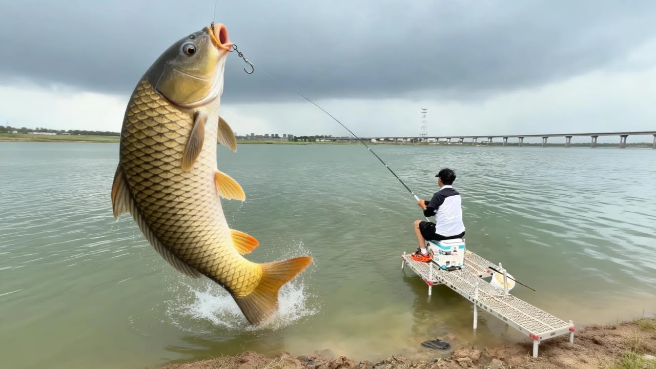 巴河野釣大草魚，魚情暴躁居然上雙尾，連續狂拔爽到極致！【天元鄧剛】
