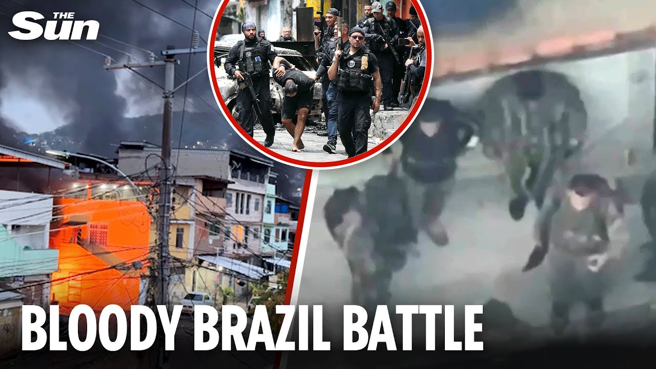 Rio drug cartel FLEE through bloodsoaked streets in Brazil's deadliest police raid