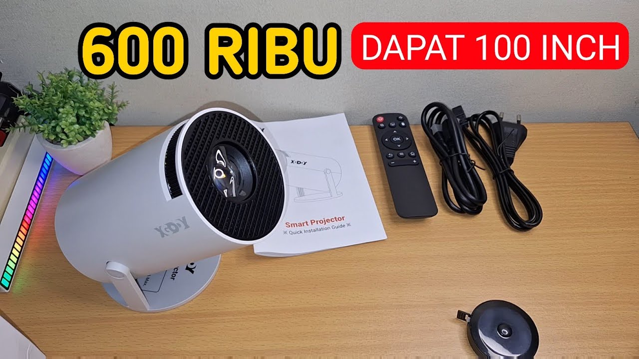 SMART PROYEKTOR 600 RIBUAN UKURAN TV 100 INCH, REVIEW XGODY GIMBAL 3 PROYEKTOR MINI