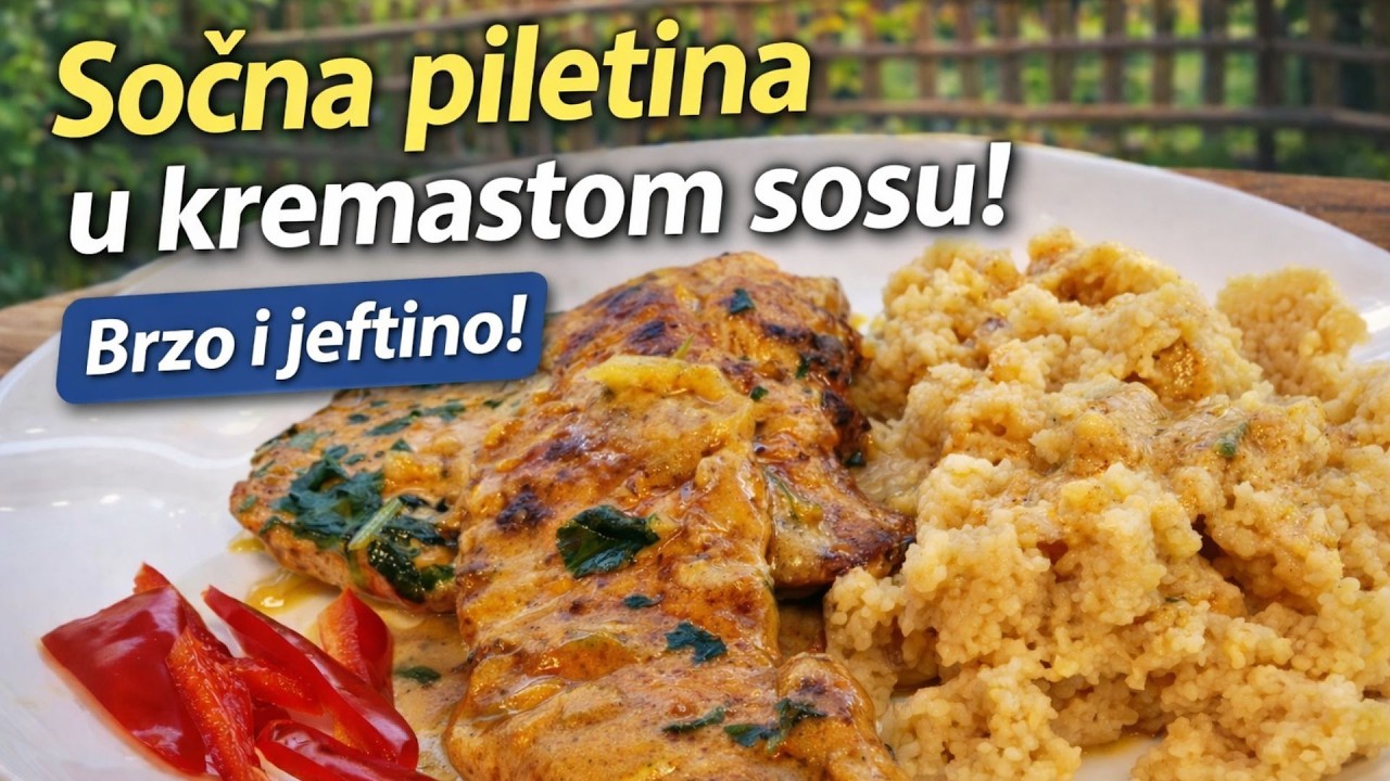 Sočne pileće šnicle u kremastom sosu od luka i senfa – brzo i jeftino!