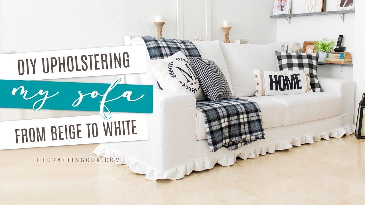 I Upholstered my sofa with a DIY Sofa Slipcover