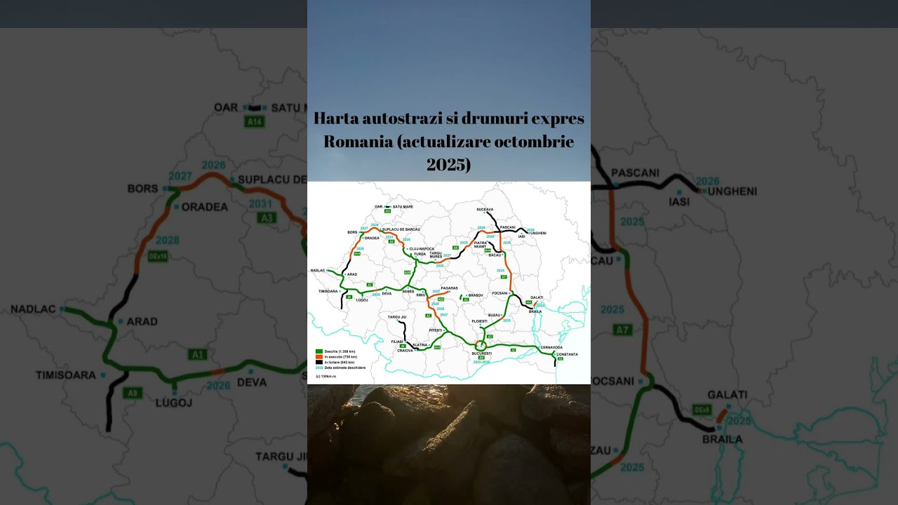 Harta autostrazi si drumuri expres Romania actualizare octombrie 2025