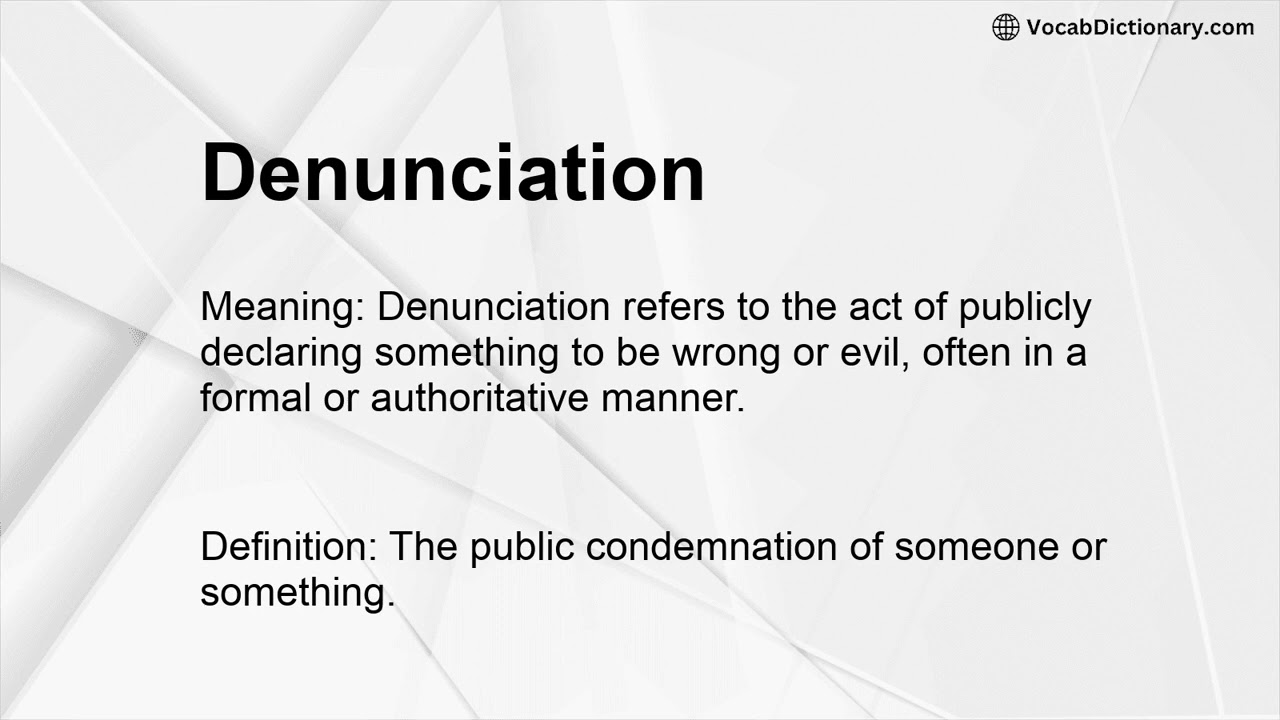 Denunciation Meaning