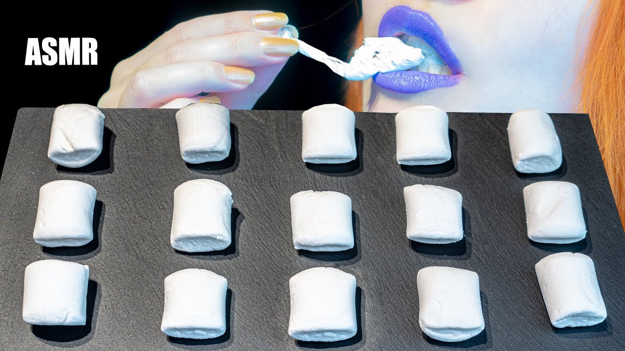 ASMR: SUPER STICKY & FOAMY MARSHMALLOWS | Marshmallow Candy 🍭 ~ Relaxing Eating Sounds [V] 😻