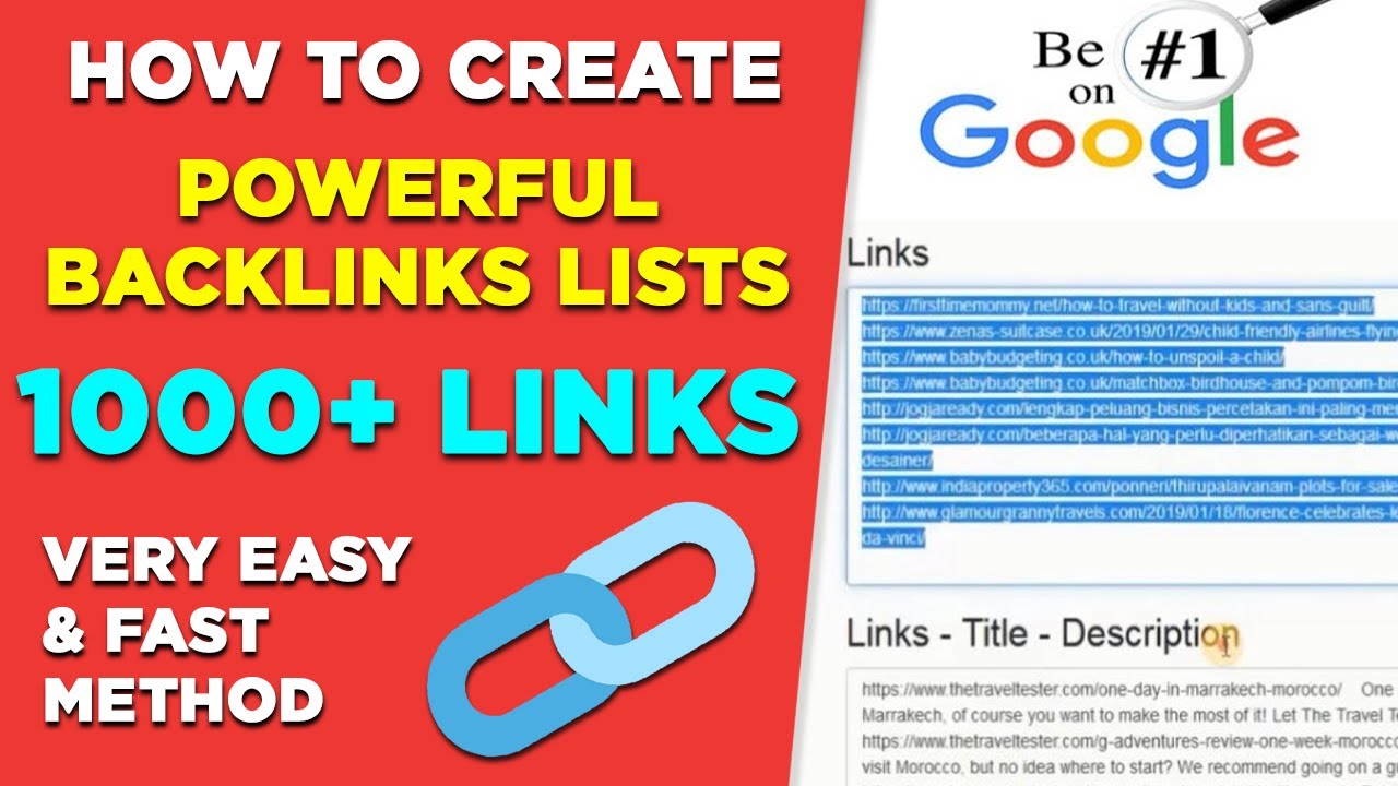 How to create backlink list 1000+ links with a very easy and fast method - Competitor's backlinks