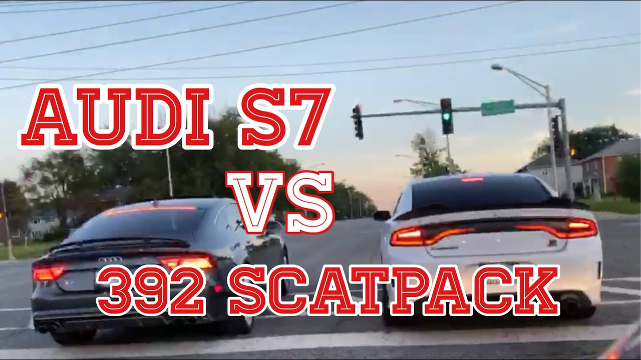 Hellcat Engine in Scatpack Charger?? v.s. Audi S7 4.0V8 TT!!  REAL STREET RACE