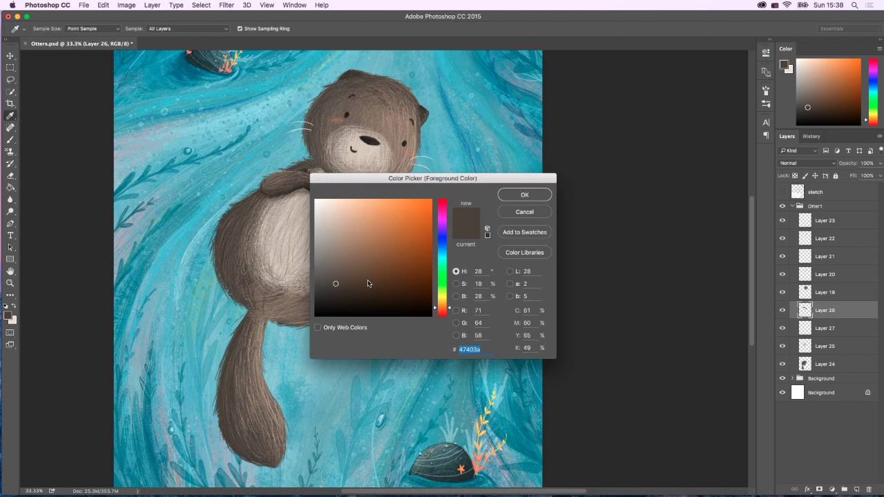 Otter Speed Painting - Children's book Illustration style