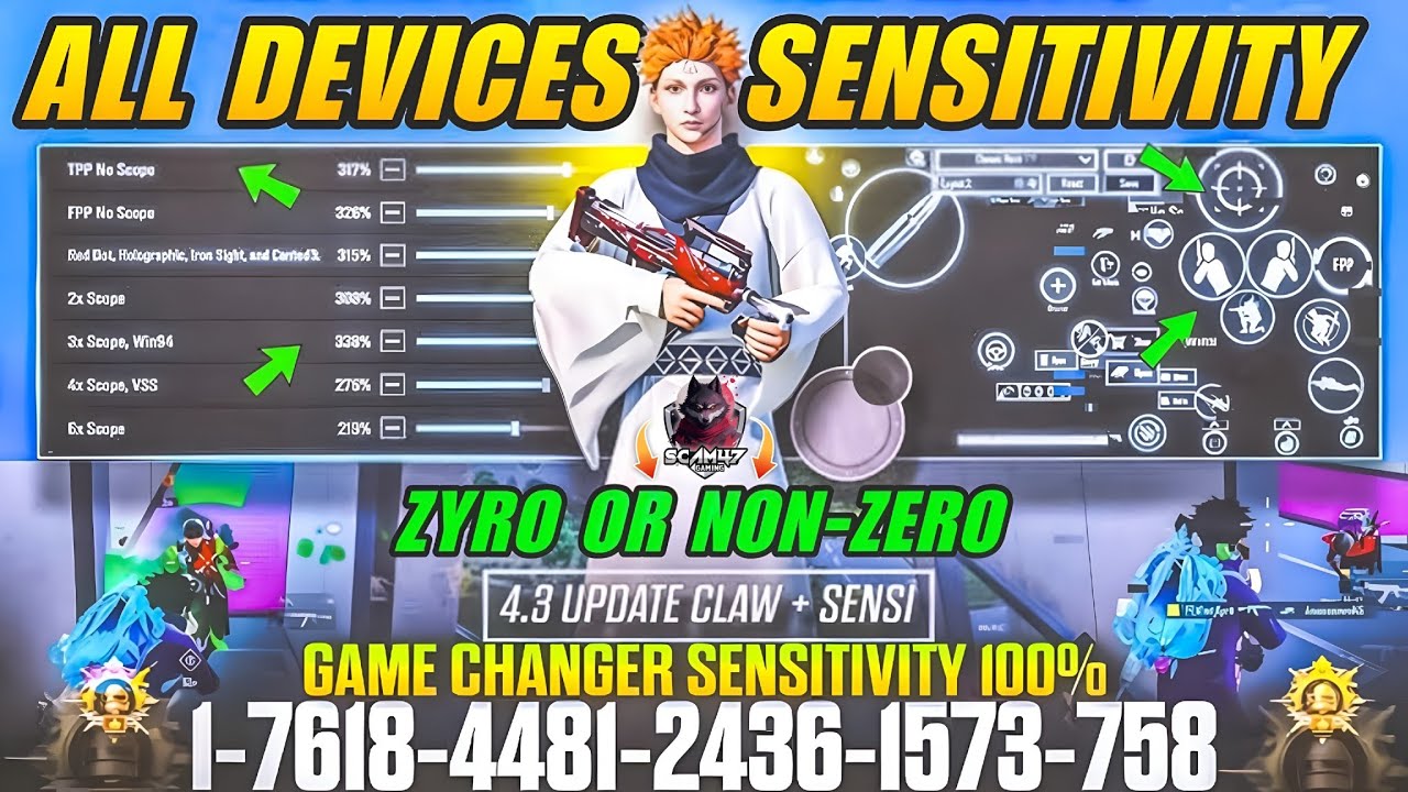 🔥BGMI 4.3 Pharaoh Mode: Zero Recoil Sensitivity Code 2026 🎯 (Gyro & Non-Gyro)