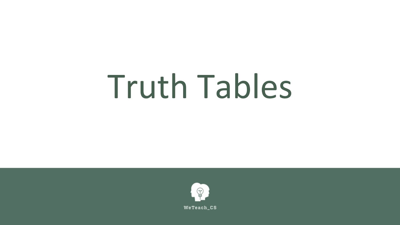 Truth Tables for NOT, AND, OR.