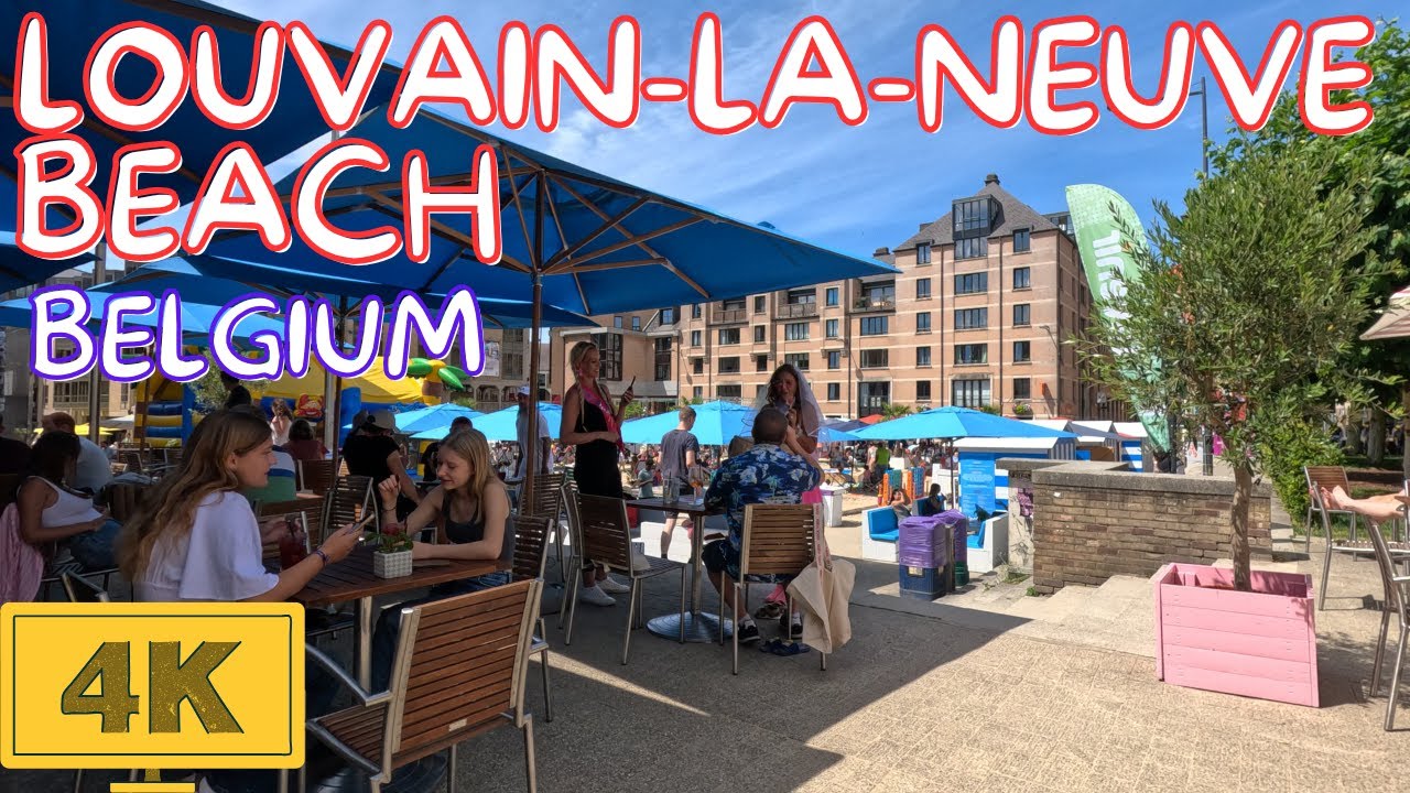 Hot Beach Day in Louvain la Neuve 4k 🇧🇪 | HDR 60fps Summer Walking Tour
