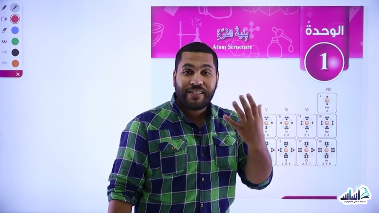 الصف التاسع 9️⃣  كيمياء 🧪 || درس ( مكونات الذرة ) ✅ مع أ. #عبدالحميد_الدغيمات 💪