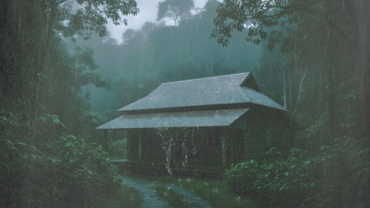 Dark Night Heavy Rain Ambience for Deep Rest, Calm & Relaxation