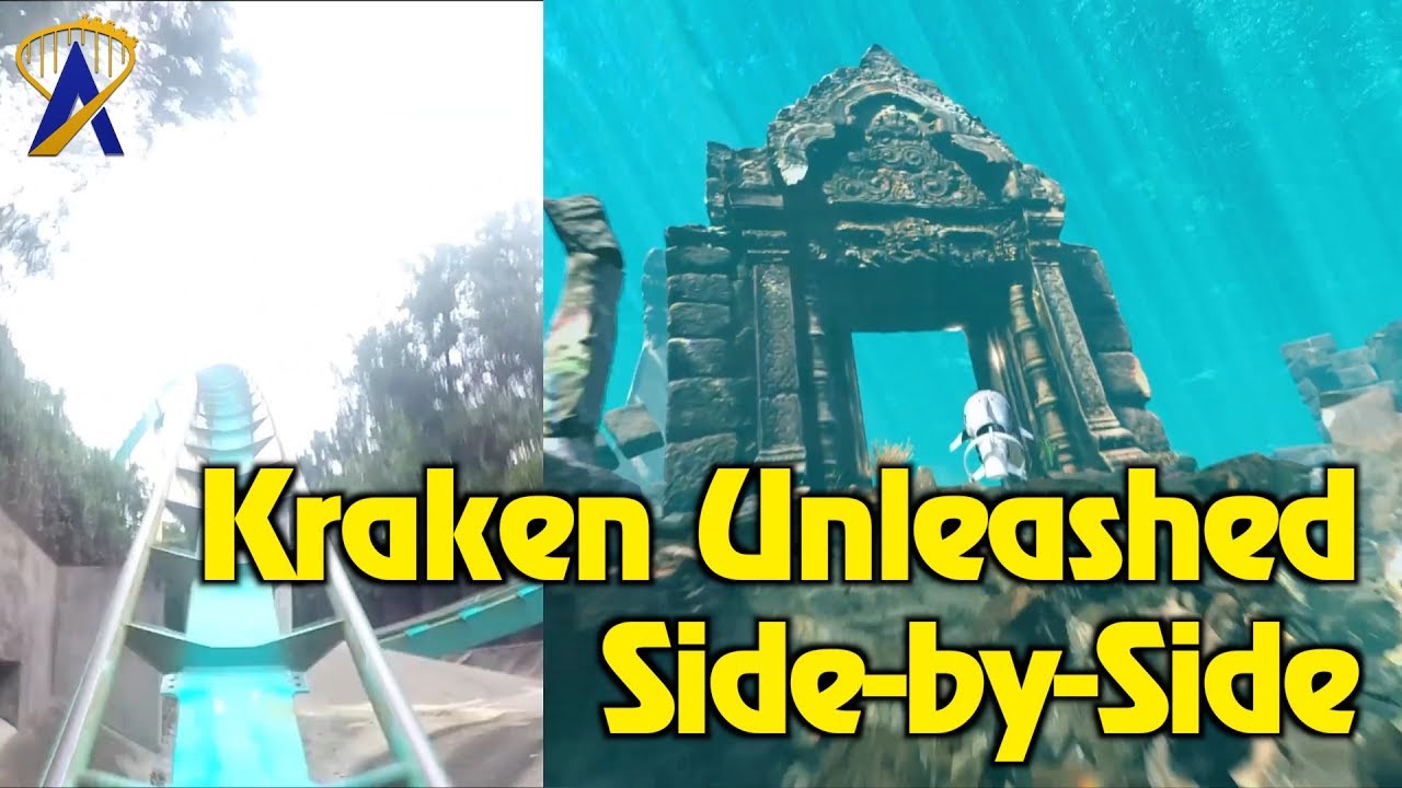 Kraken Unleashed Side-by-Side Comparison POV - SeaWorld Orlando