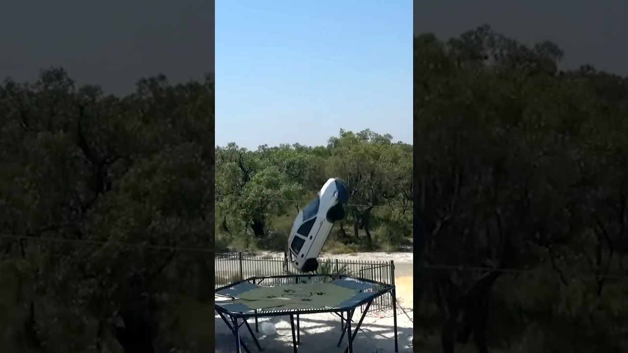 Car vs Giant Trampoline