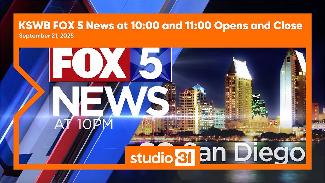KSWB FOX 5 News at 10:00 and 11:00 Opens and Close, 9/21/2025