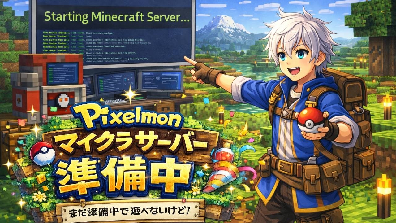【マイクラサーバーを立てよう！】次回のマイクラサバイバルサーバー用のサーバーを立てて準備だ！【Pixelmon】【Minecraft】