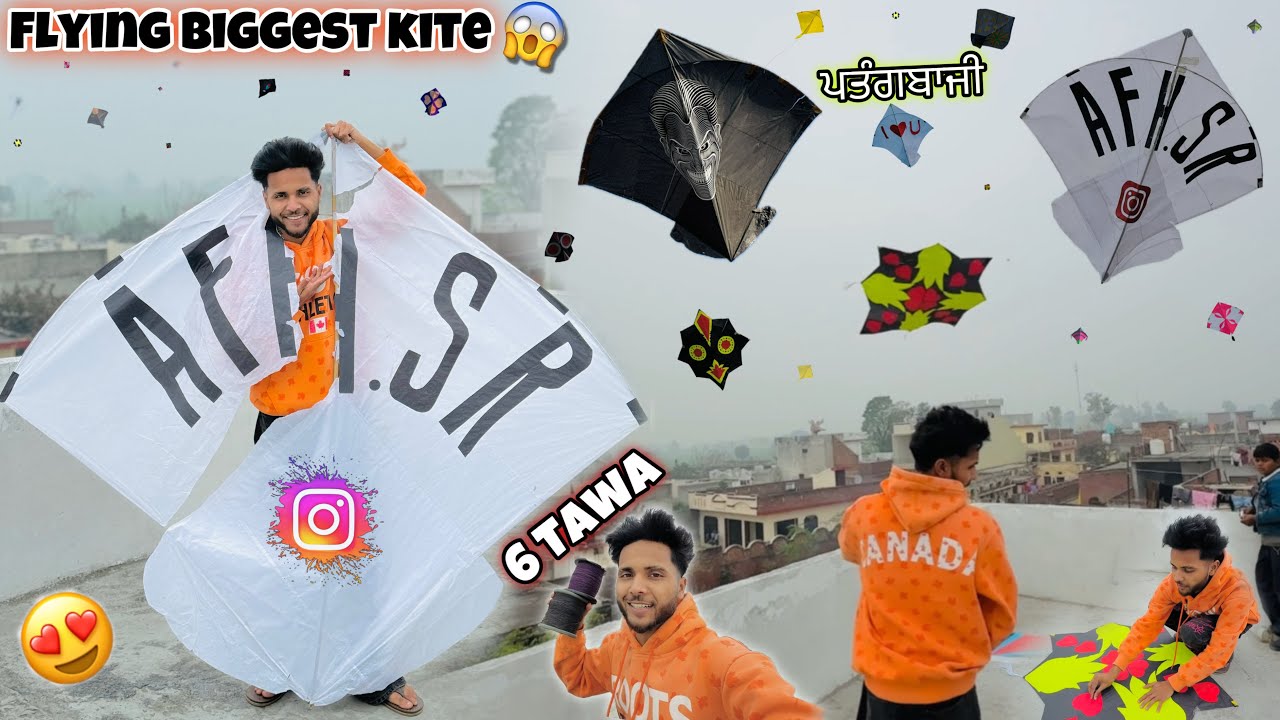 FLYING BIGGEST KITE😱 * 6 Tawa * Desi Patangbaazi || Kite Fight Vlog 2025🪁💯