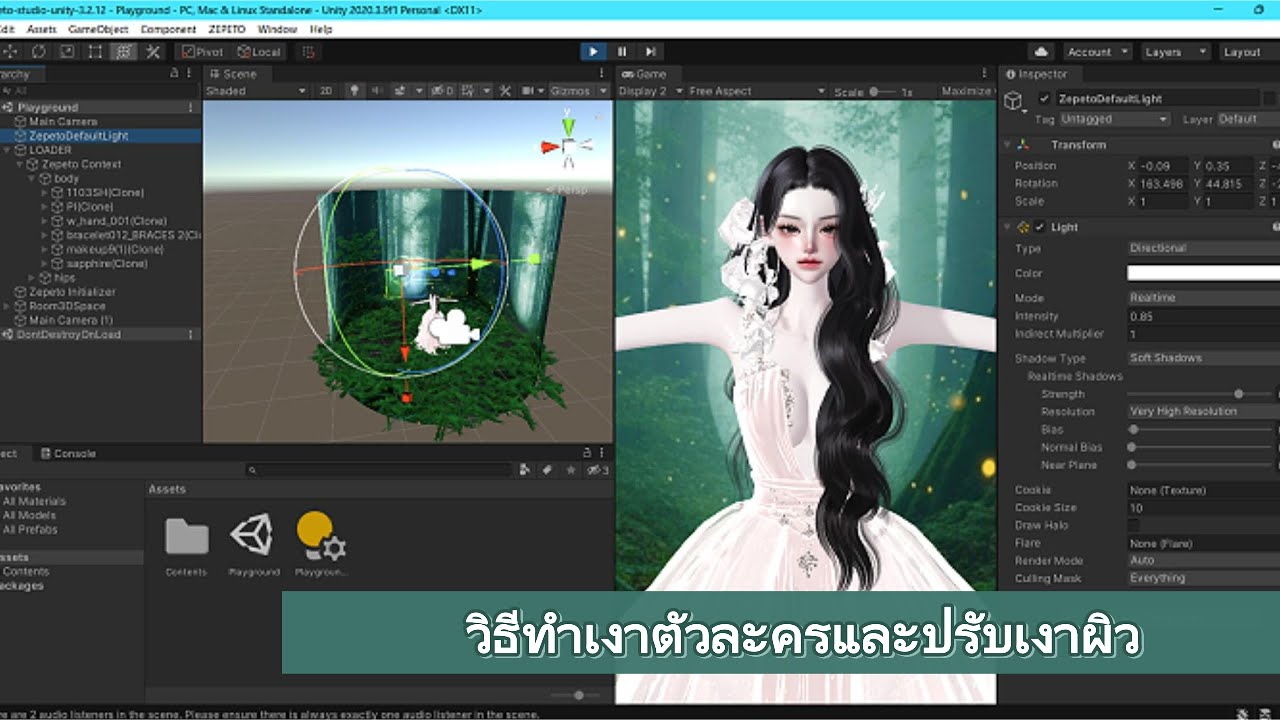 วิธีปรับเงาตัวละคร ความคมชัดของเงาและความเงาผิว
