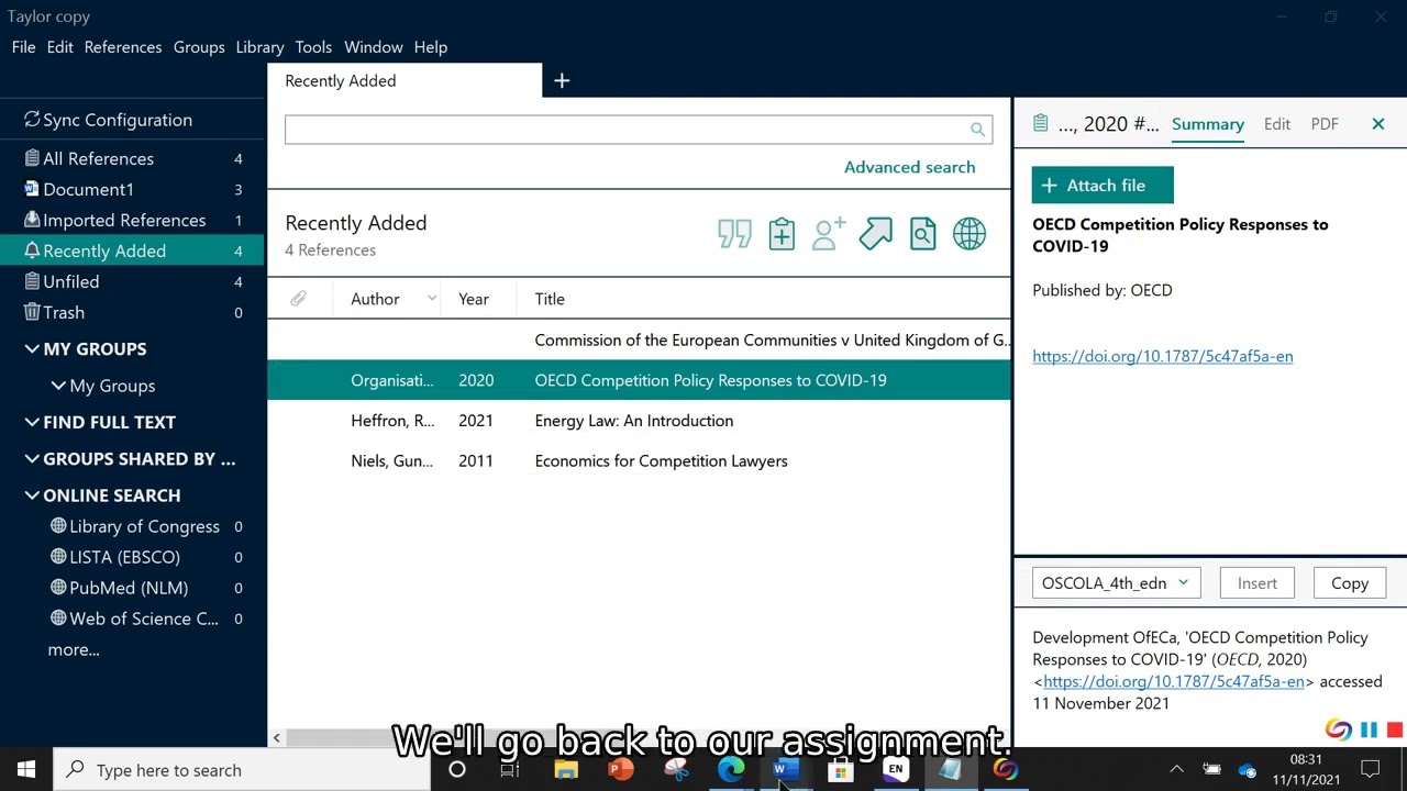 Adding website references to EndNote 20