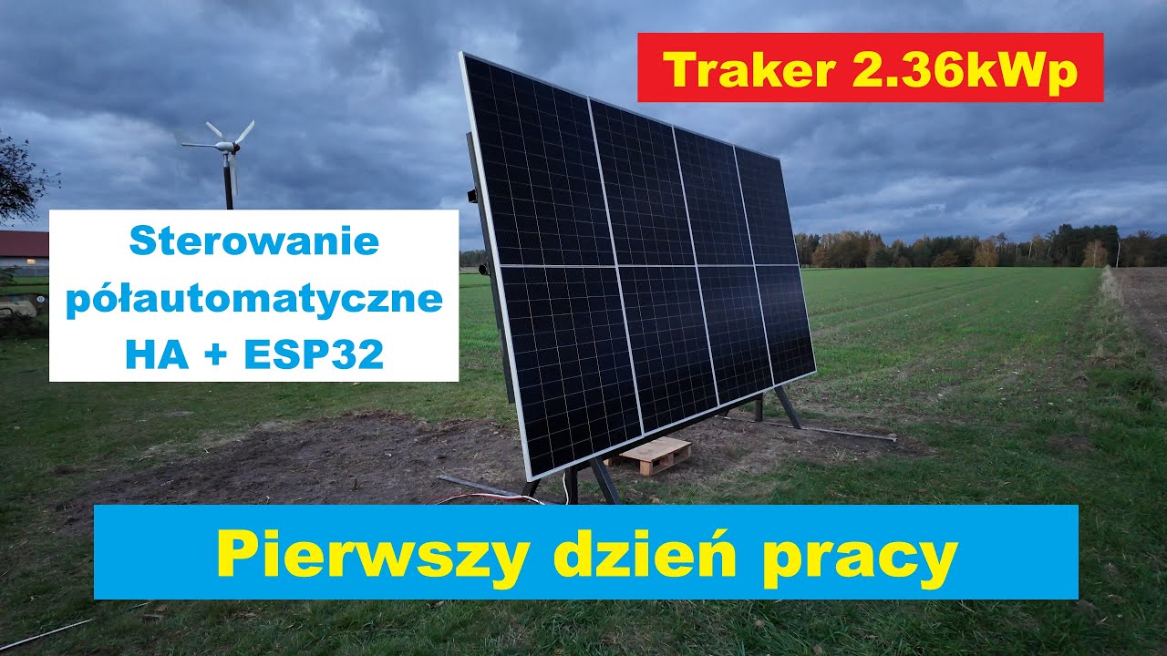 Traker fotowoltaiczny dzień pierwszy